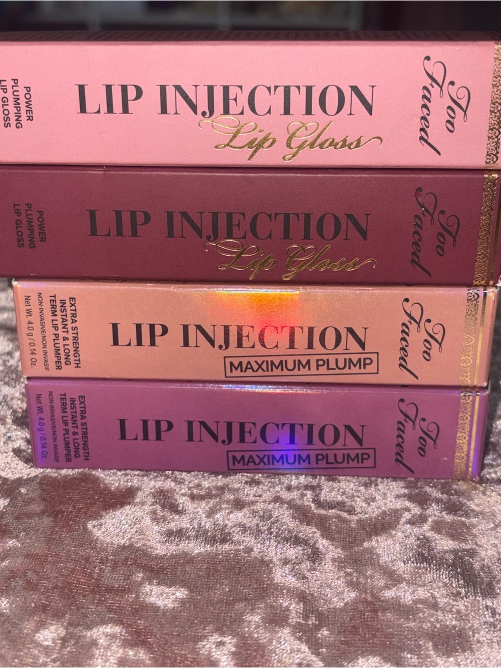 Too Faced Lip Injection Lip Gloss *Set of 4 $122 retail Value NIB